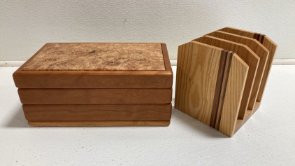 Wood File Holder, Birds Eye Maple Jewelry Box