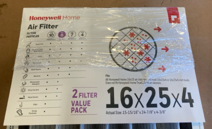 (2) Honeywell Air Filters 16”x25”x4”