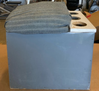 Battleship Grey Ottoman With Custom Cup Holders 17”x21”x20” - 2