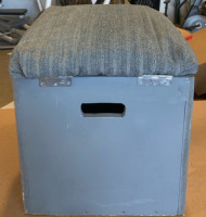 Battleship Grey Ottoman With Custom Cup Holders 17”x21”x20” - 3