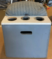 Battleship Grey Ottoman With Custom Cup Holders 17”x21”x20” - 4