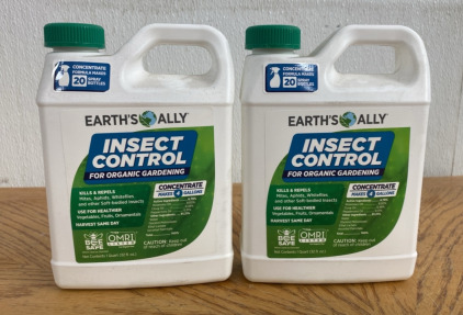 (2) Bottles of Earth's Ally Insect Control Concentrate for Plants | Safe Outdoor & Indoor Plant Insecticide, Spider Mite, Aphid & Mealybug Killer - for Organic Garden & Household Plants, 32oz Concentrate