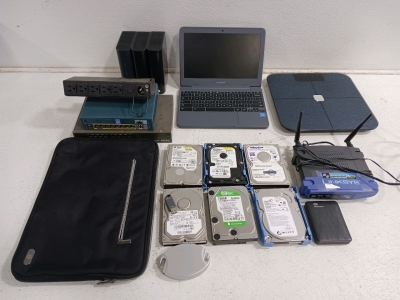 Samsung Chromebook, Western Digital Mybook Essential, (6) Assorted Hard Drives and More