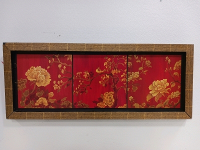 Asian Beveled Wood Print 46x19