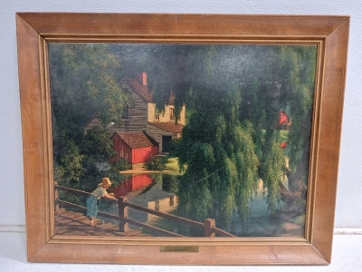 Paul Detlefson "A Sturdy Landmark" Midcentury Print 28x22