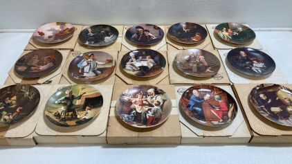 (15) Collectible Norman Rockwell Plates w/ Certificates