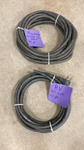 (1) RV Electrical Service Cables 25ft 30 Amp, (1) 4 Conductor 10 AWG 4/o 600v 43ft