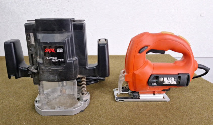 (1) Skil Model 1823 Plunge Router & (1) Black & Decker Jig Saw