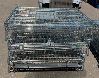 (3) Collapsible Industrial Metal Crates