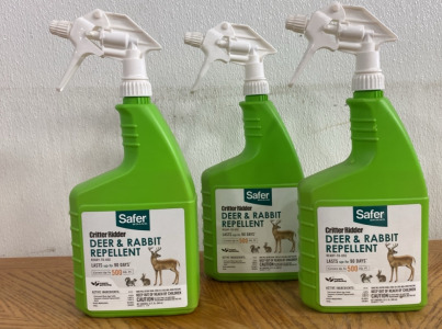 (3) Bottles of Safer Brand Critter Ridder Deer and Rabbit Repellent