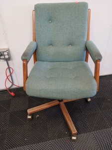 Cloth Wood Frame Swivel Chair