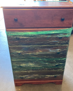 Wooden Dresser with stuff inside EB