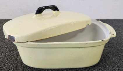 Husqvarna Vintage Porcelain/Cast Iron Roaster- 7.5" x 10.5" x 3.5"