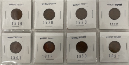(8) 1919-51 Wheat Pennies