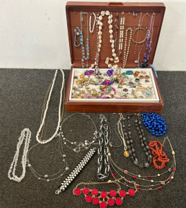 Organizer Box of Necklaces, Earrings, & Bracelets