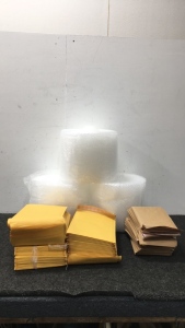 (3) Rolls of Bubble Wrap, (2) Sizes of Shipping Envelopes