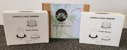 Zenfy Desktop Zen Garden Kit & (2) Candle/Mug Warmers