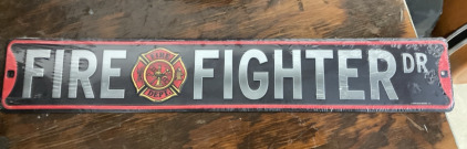 Metal Fire Fighter Street/Road Sign