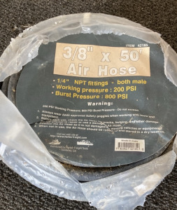3/8&rdquo; x 50&rsquo; Air Hose 1/4&rdquo; NPT Fittings - Both Male