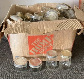 Box of Mason Jars - All W/ Lids