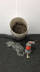 5 Gallon Bucket of Chains, and a Pump