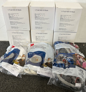 (6) Boxes of V Fold Masks, (2) Particulate Respirator Masks, & (2) Half Facepieces