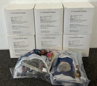 (6) Boxes of V Fold Masks, Particulate Respirator Mask, & Half Facepiece