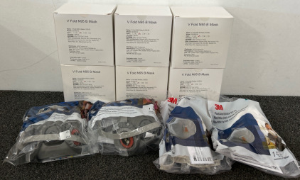 (6) Boxes of V Fold Mask, (2) Particulate Respirator Masks, & (2) Half Facepieces