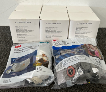 (6) Boxes of V Fold Masks, Particulate Respirator Mask, & Half Facepiece