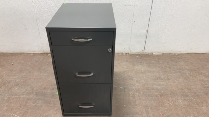 3 drawer grey file cabinet