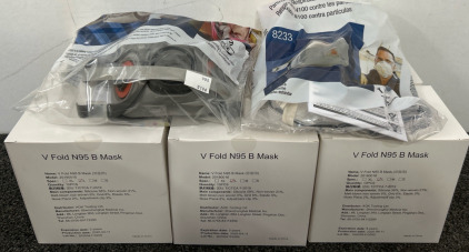 (6) Boxes of V Fold Masks, Particulate Respirator Mask, & Half Facepiece