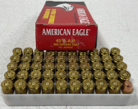 (50) Rnds American Eagle 45 GAP 185 Grain TMJ