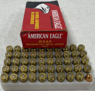 (50) Rnds American Eagle 45 GAP 230 Grain Full Metal Jacket