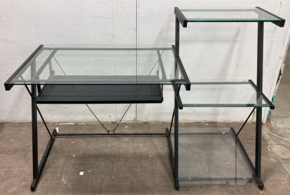 Metal Frame/Glass Top Desk