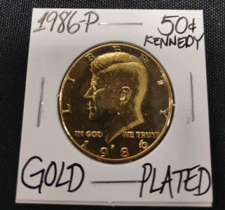 1986-P Gold Plated Kennedy Half Dollar