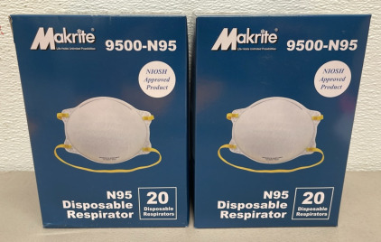 (40) Makrite 9500-N95 Disposable Respirators