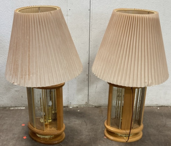 (2) Matching Vintage Glass Dual Light Lamps