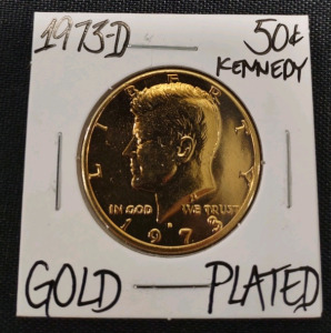 1973-D Gold Plated Kennedy Half Dollar