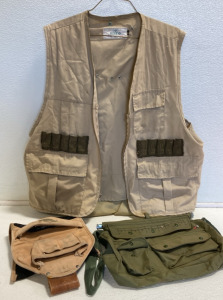 Trap Shooting Vest w/ Patch, (2) Ammo Bags