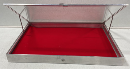 Metal Display Case W/ Red Background (22”X34”)