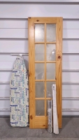 (1) 6'8"x2' Light Wooden Door, (2) Medium Size Blinds, (2) Small Size Blinds & (1) Ironing Board