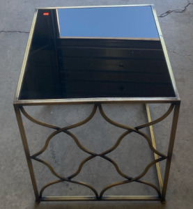 Glass Topped End Table 20”x20”x23”