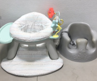 (1) Skip Hop 2-in-1 Sit-up Activity Baby Chair (1) Bumbo Floor Chair Seat w/ Straps Buckle (1) Blooming Bath Lotus 4 petal Baby Bath (1) Potty Training Seat & Toddler Step Stoll (1) Chalkboard sign “Weeks Until Baby Blackboard Baby shower Maternity Party - 2