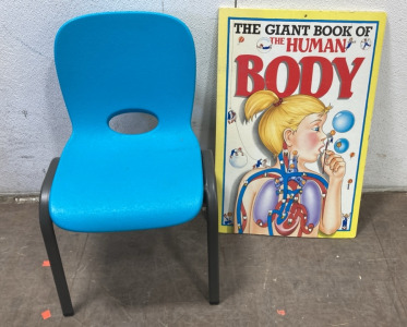 Blue Plastic Kids Chair, Giant Book of the Human Body