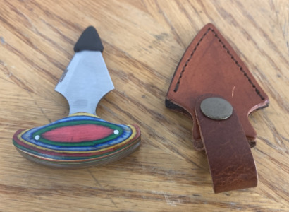 Rainbow Handled Push Dagger and Sheath