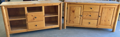 2pc Pine Dresser/Cabinets