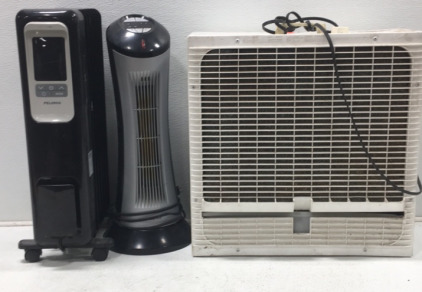 (2) Pelonis Heater tested works (1) Essick Air Products Model BF2200