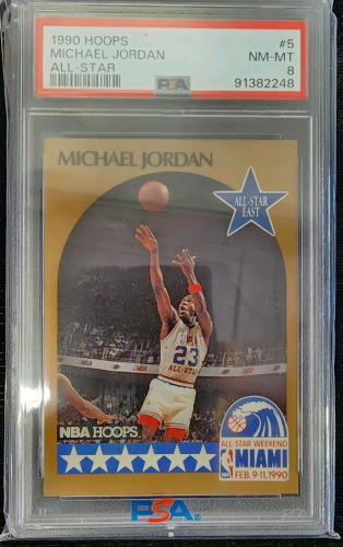 Michael Jordan 1990 Hoops All-Star, PSA Graded 8 NM-MT