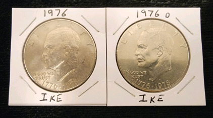 1976 and 1976 "D" Mint Ike Dollars- Authentication Unavailable