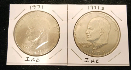 1971 and 1971 "D" Mint Ike Dollars- Authentication Unavailable